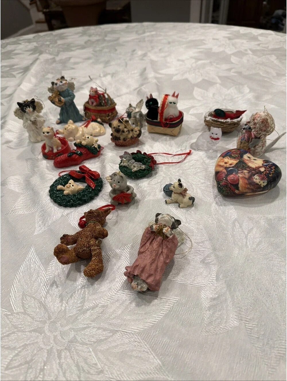 Christmas Ornaments Cat Theme Lot Of  19